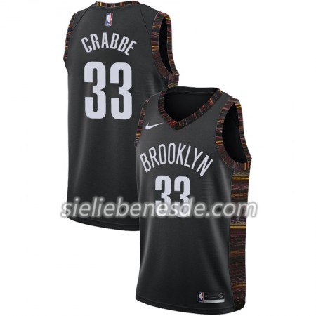 Herren NBA Brooklyn Nets Trikot Allen Crabbe 33 2018-19 Nike City Edition Schwarz Swingman